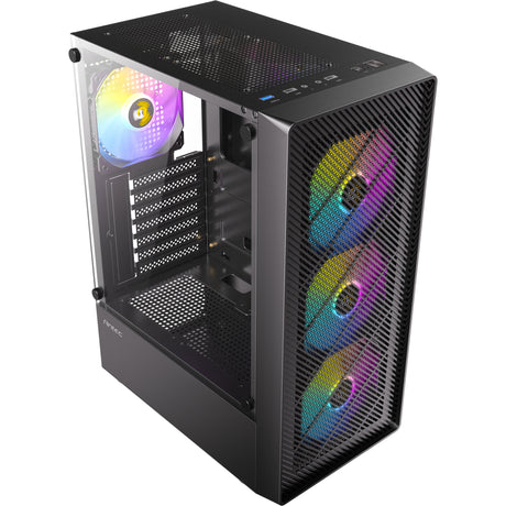 Antec Ax26 RGB Elite Midi-Tower-Gehäuse (schwarz | 3x USB-A | gehärtetes Glas)