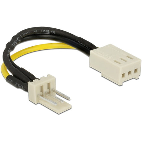 Delock Stromkabel 3-Pin Stecker > 3-Pin Buchse (Lüfter) (schwarz gelb)