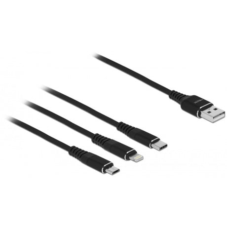 Delock USB -Ladekabel 3 in 1 für Lightning, Micro USB
