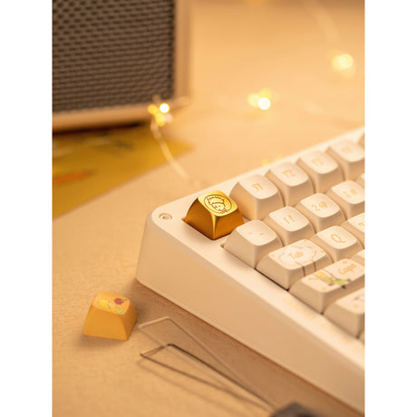 Iqunix ZX75 Sunset Ponder kabellose mechanische Tastatur (hellgelb, US-Layout (QWERTY), Gateron-Rot, 75 %, RGB-LEDs, Hot-Swap-fähig, Double-Shot-PBT, 2,4 GHz | Bluetooth 5.1 | USB-C)