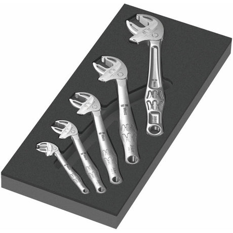 Wera selbsteinstellender Maulschlüssel 6004 Joker Set 1 Werkzeugset (schwarz grau, selbsteinstellender Maulschlüsselsatz, in Moosgummieinlage für Werkstattwagen)