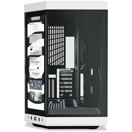 Hyte y70 Touch Infinity Midi-Tower-Gehäuse (weiß schwarz | 2x USB-A | 1x USB-C | gehärtetes Glas)