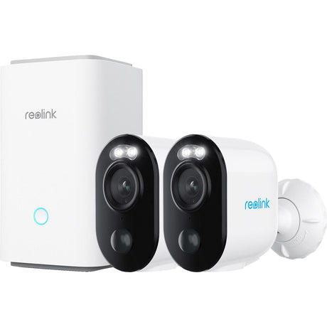 Reolink Hub 1 mit 2x Argus Series B310 Sicherheitskamera (weiß, 3 MP | WLAN | Farb-Nachtsicht)