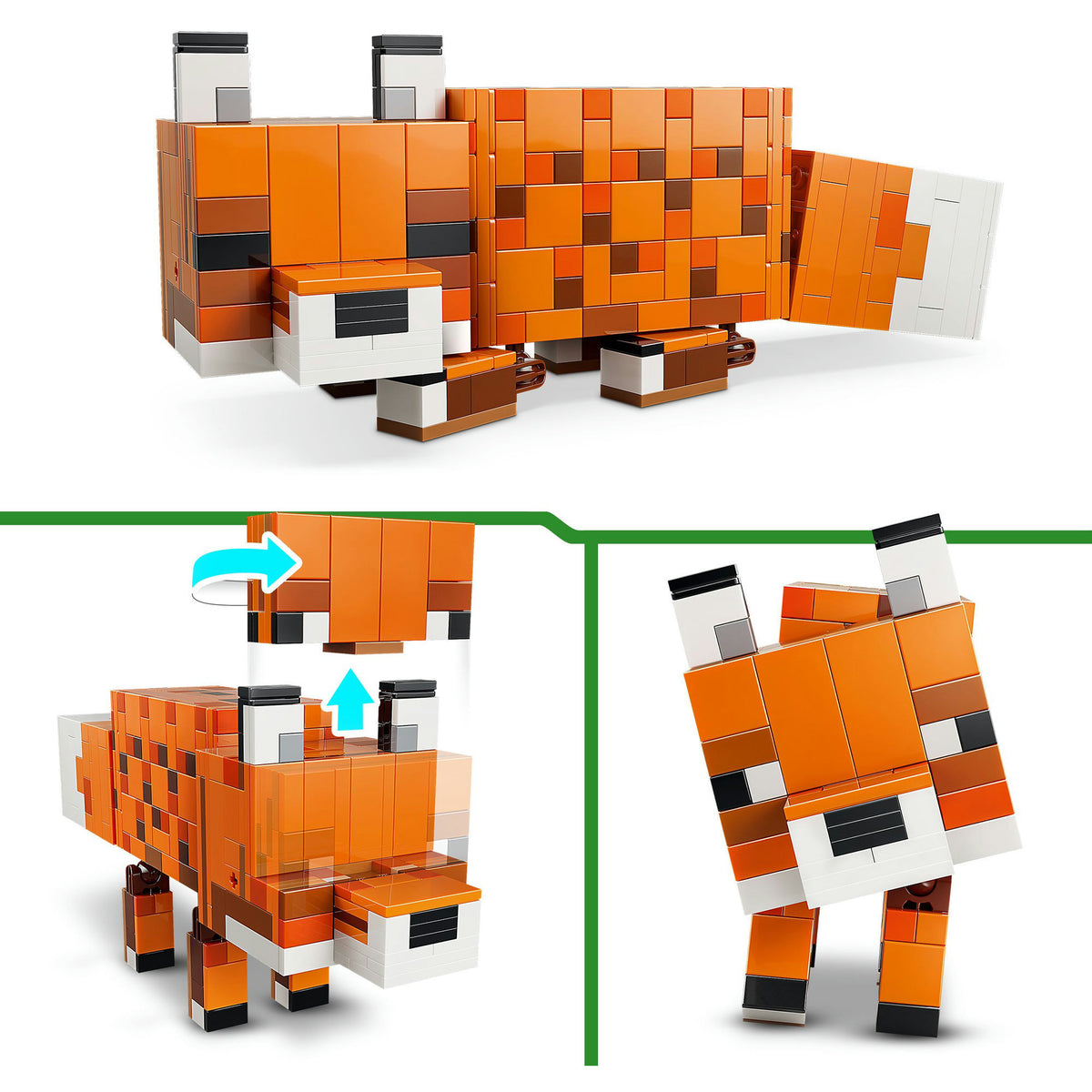 Lego Minecraft der Fuchs, Kinderzimmerdekoration und Tierspielzeug für Kinder – 21588