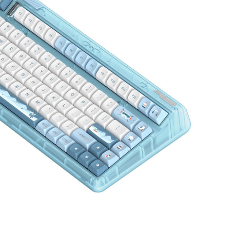 Iqunix OG80 Wintertide kabellose mechanische Tastatur (Hellblau, US-Layout (QWERTY), Iqunix Moonstone, 80 % (TKL), RGB-LEDs, Hot-Swap-fähig, PBT, 2,4 GHz | Bluetooth 5.1 | USB-C)