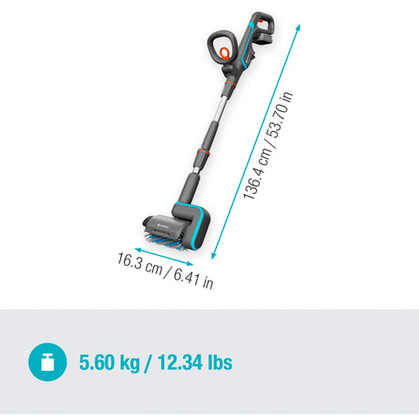 Gardena Akku-Multireiniger Aquabrush Universal 04 18V P4A Set Bodenreiniger (Grau Türkis, 14842-20)
