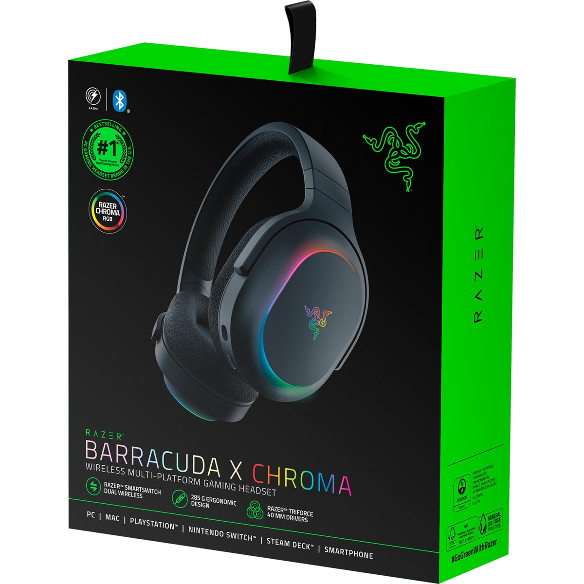 Razer Barracuda X Chroma Over-Ear-Gaming-Headset (schwarz, USB-Dongle, Bluetooth)