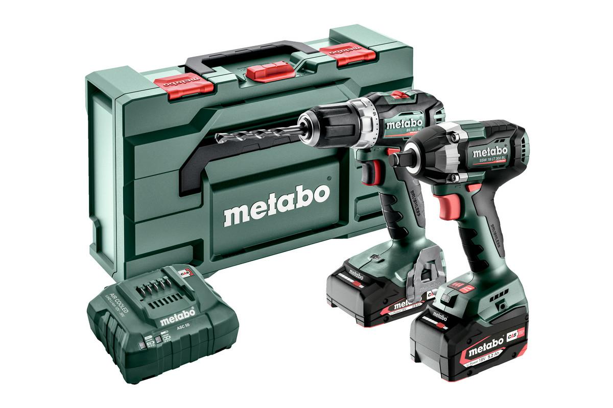 Metabo combo set 18v 2.9.2 (bs 18 l bl + ssw 300) 1x5,2ah 1x2,0ah metabox