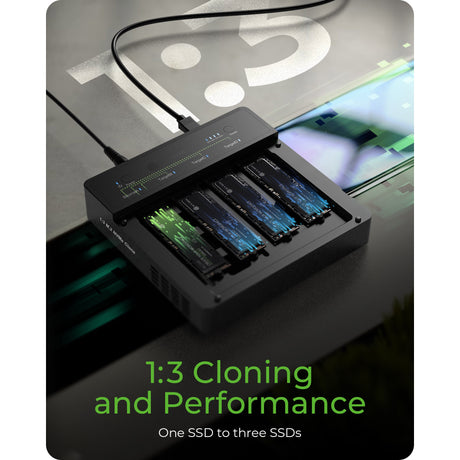 Icy Box ib-4013mcl-c4 4-Bay USB4® Duplikator (1:3 Klone) Dockingstation (schwarz)