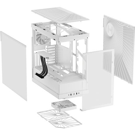 Hyte y40 Midi-Tower-Gehäuse (weiß | 2x USB-A | 1x USB-C | gehärtetes Glas)