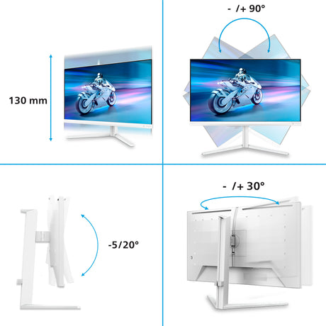 Philips Evnia 6000 27m2n6501l 00 26,5 Gaming-Monitor (weiß, 2x HDMI, Display-Port, 2x USB-A, USB-B, 240 Hz)