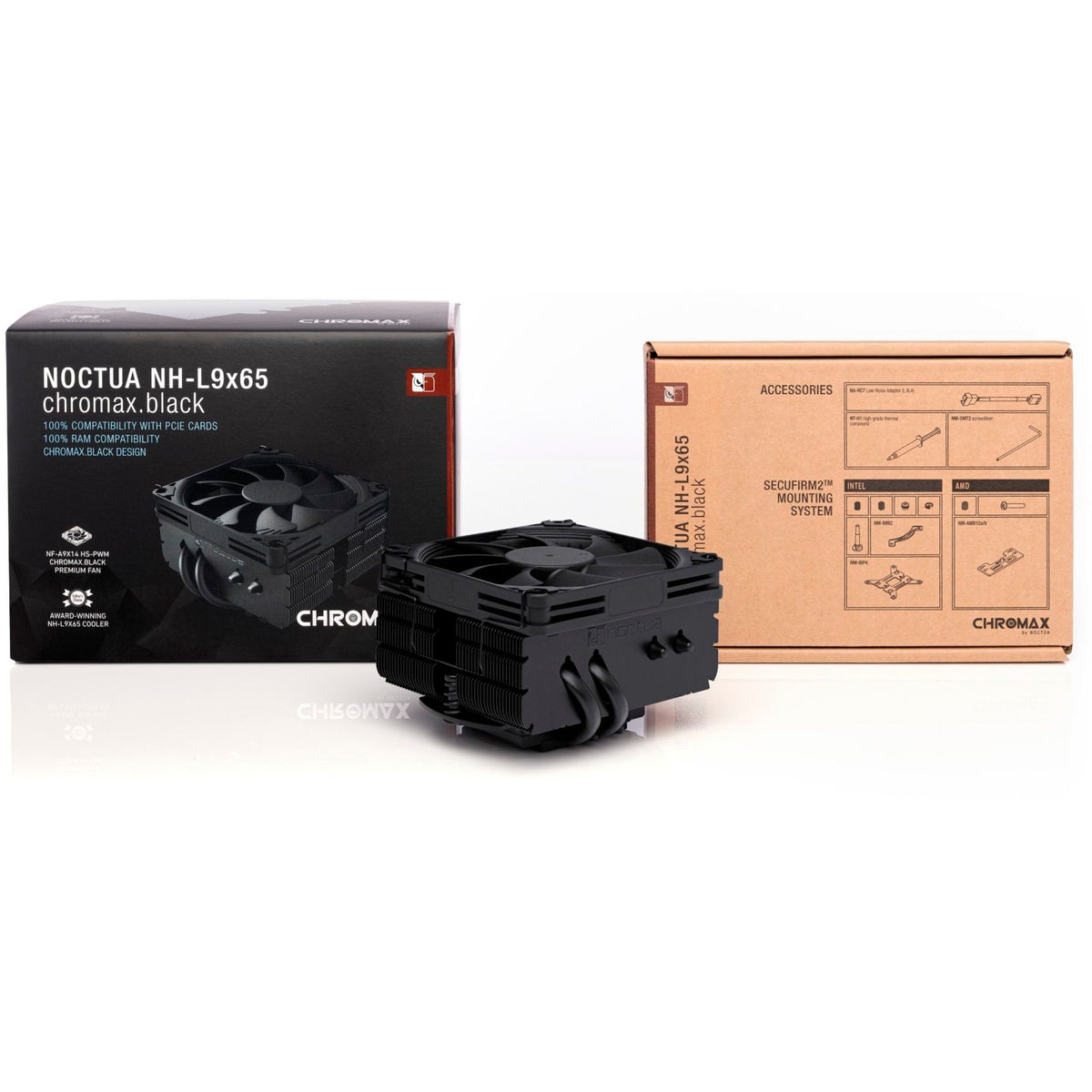 Noctua nh-l9x65 chromax.black CPU-Kühler (schwarz, 4-Pin-PWM-Anschluss)