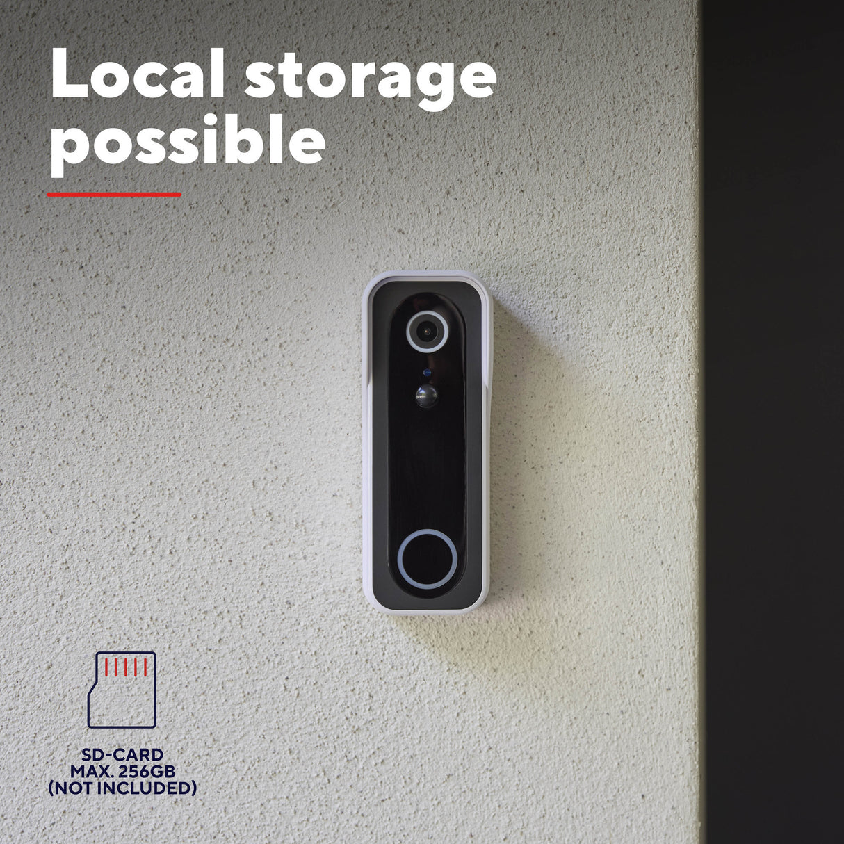 Trust draadloze video deurbel - doorcam-3000 - accu oplaadbaar met usb-c - 2k 3mp - geen abonnementskosten - inclusief chime - deurbel met camera - wit