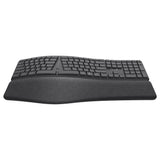 Trust Keyra ergonomische kabellose Tastatur (schwarz, US-Layout (QWERTY), 100 %, 2,4 GHz USB | Bluetooth)