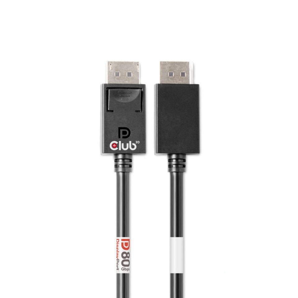 Club 3D DisplayPort 2.1 Vesa DP80 zertifiziertes Kabel Stecker-Stecker (Schwarz, 1,6 Meter, 8K 240Hz, 10K 60Hz, 80Gbit/s)