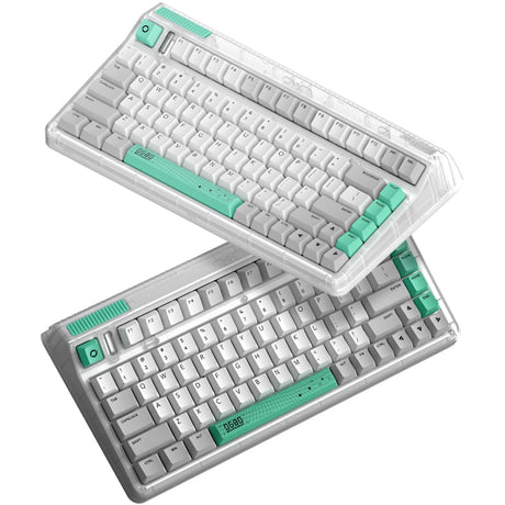 Iqunix OG80 kabellose mechanische Wurmloch-Tastatur (grau, US-Layout (QWERTY), Cherry MX Brown, 80 % (TKL), RGB-LEDs, Hot-Swap-fähig, PBT, 2,4 GHz | Bluetooth 5.1 | USB-C)