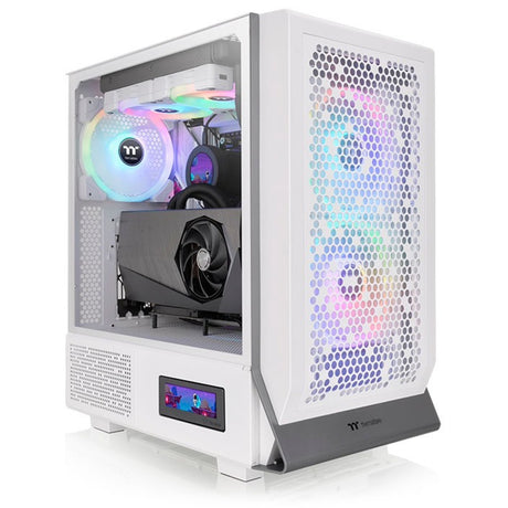Thermaltake Ceres 300 TG ARGB Snow Midi-Tower-Gehäuse (Weiß | 2x USB-A | 1x USB-C | RGB | Gehärtetes Glas)