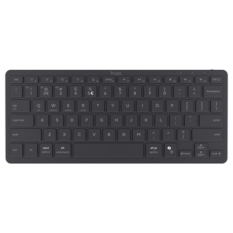 Trust Nado II Bluetooth-Tastatur (schwarz, US-Layout (QWERTZ), Scherenschalter, 80 % (TKL), Bluetooth)
