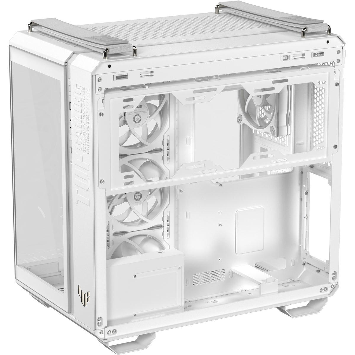 Asus TUF Gaming GT502 Horizon ArGB Midi-Tower-Gehäuse (weiß | 3x USB-A | 1x USB-C | gehärtetes Glas)