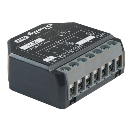 Shelly 14 Uhr Gen4-Relais (schwarz, Bluetooth, WLAN)