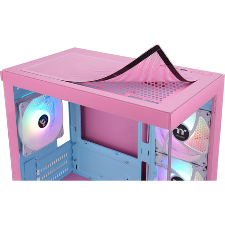 Thermaltake View 170 TG ArGB Mini-Tower-Gehäuse (Rosa | 2x USB-A | RGB | gehärtetes Glas)