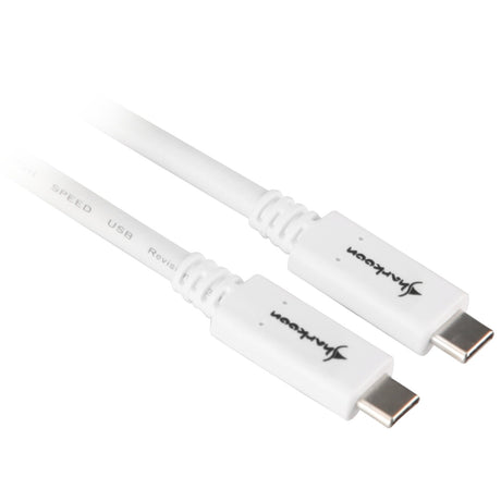 Sharkoon USB-C 3.2 > USB-C Kabel (weiß, 0,5 Meter)