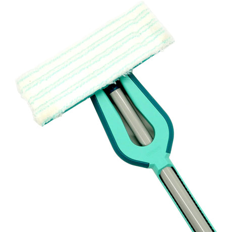 Leifheit Picobello Bodenwischer S Micro Duo mit Stiel – 27 cm Wischbreite – Türkis – Grau