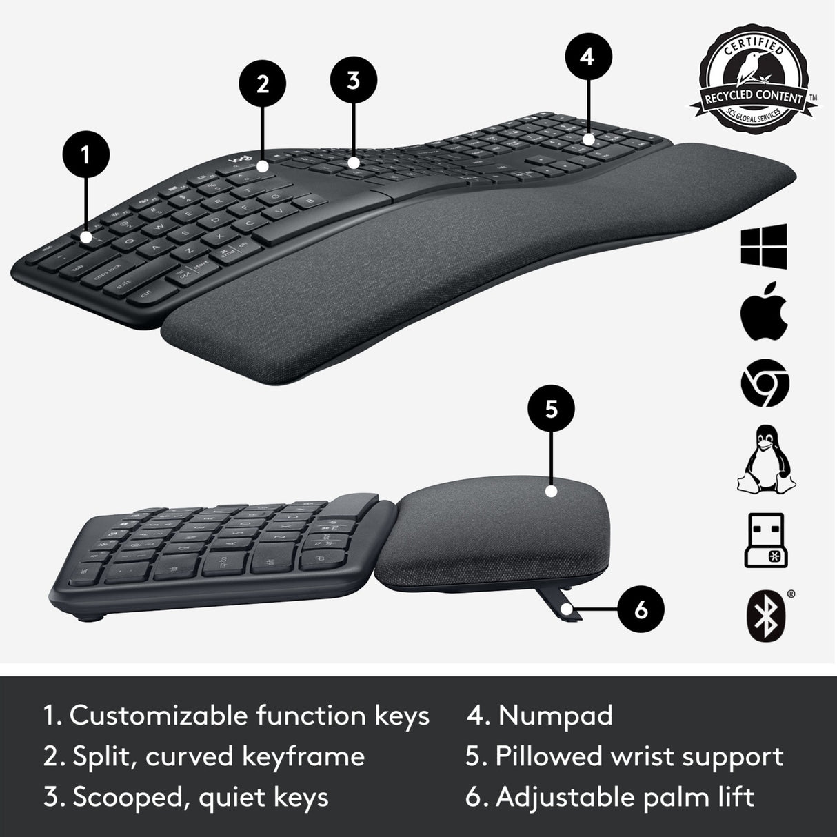 Logitech K860 Ergastature