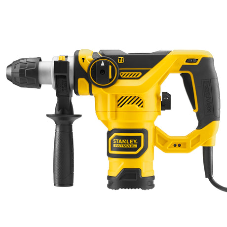 Stanley Fatmax 1250W pneumatischer Bohrhammer mit 3-teiligem Meißelset (gelb schwarz, SDS+, mit Koffer)