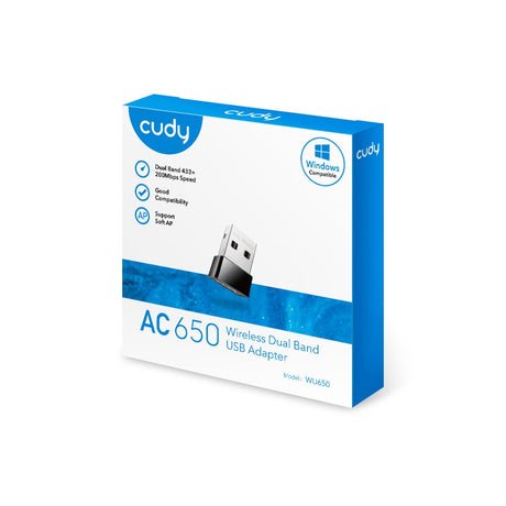 Cudy ac650 kabelloser Dualband-Mini-USB-WLAN-Adapter (schwarz)