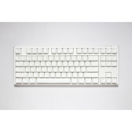 Ducky One 3 klassische reinweiße TKL-RGB-mechanische Tastatur (weiß, US-Layout (QWERTZ), Cherry-MX-Rot, 80 % (TKL), RGB-LEDs, Double-Shot-PBT, Hot-Swap-fähig, Quack-Mechanik)