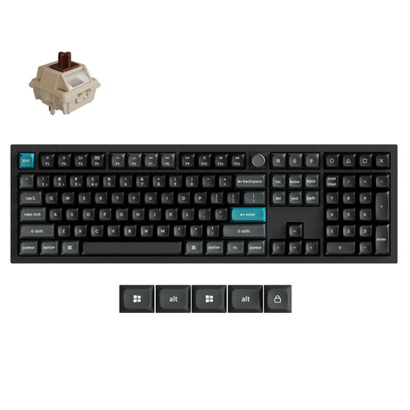 Keychron Q6 Ultra-M3 8K kabellose, benutzerdefinierte mechanische Tastatur (Schwarz, US-Layout (QWERTY), Seidenpombraun, 100 %, RGB, Hot-Swap, 8K, 2,4 GHz Bluetooth 5.2 USB-C)