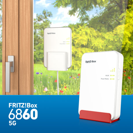 Fritz! Box 6860 5G Edition internationaler WLAN-Router (rot, Mesh, 5G)