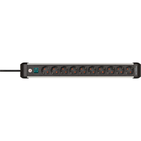 Brennerstuhl Premium-Alu-Line-Steckdose mit Schalter 10-fach 3m H05VV-F 3G1,5