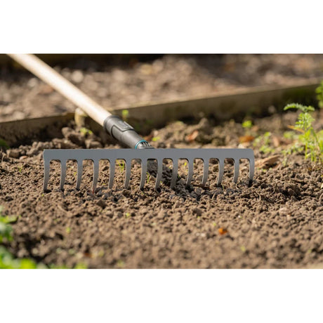 Gardena Pureline Rechen 36 cm FSC 100 % (dunkelgraue Holzfarbe, 17306-20)