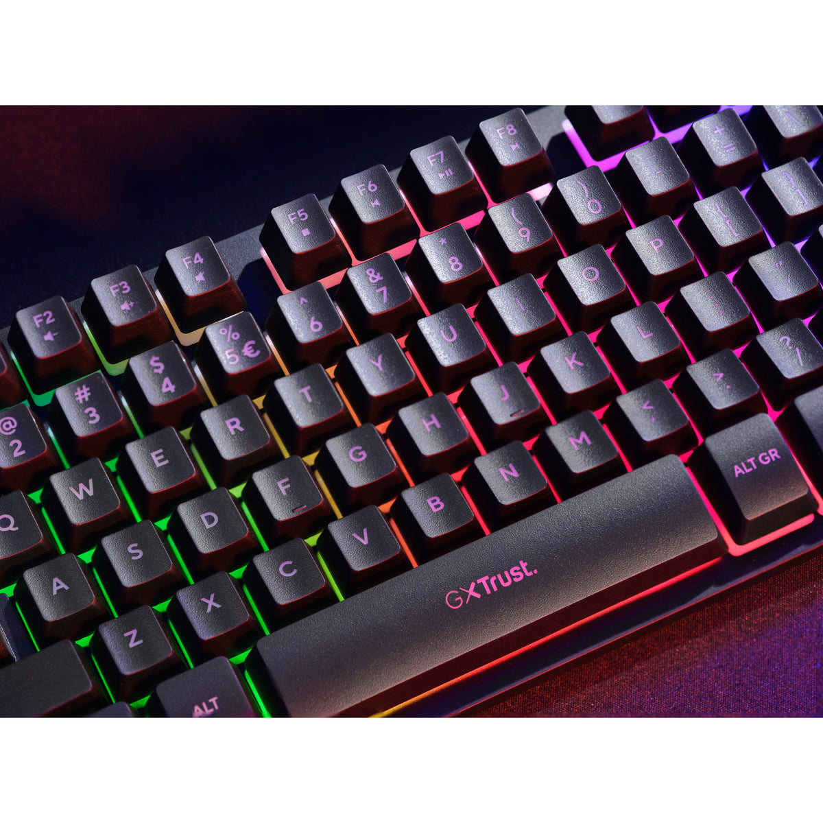 Trust GXT 833 Thado-Tastatur mit TKL-Beleuchtung (schwarz, US-Layout (QWERTY), 80 % (TKL), RGB)