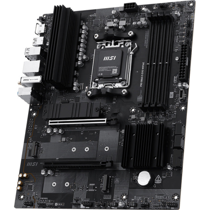Msi pro b840-s evo wifi6e socket am5 moederbord (zwart zilver, raid, 2.5gb-lan, wi-fi 6e, bluetooth, atx)