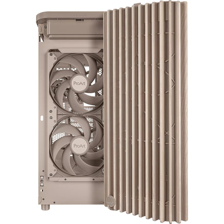 Asus Proart Pa401 Wood Edition – Mesh-Panel-Midi-Tower-Gehäuse (beige Holzfarbe | 2x USB-A | 1x USB-C)