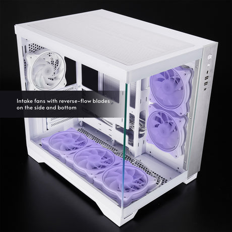 Chieftec Visio Midi Tower Gehäuse (weiß | 2x USB-A | 1x USB-C | RGB | gehärtetes Glas)