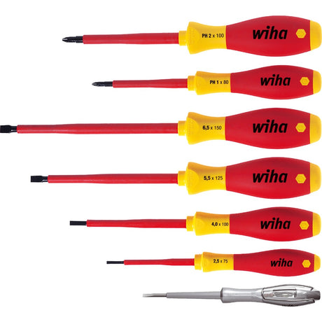 Wiha Schraubendreher-Set Soft Finish Electric (Rot Gelb, 7-teilig)