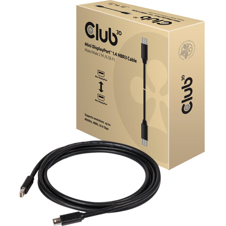 Club 3D Mini DisplayPort 1.4 Kabel Stecker-Stecker (schwarz, 2 Meter)