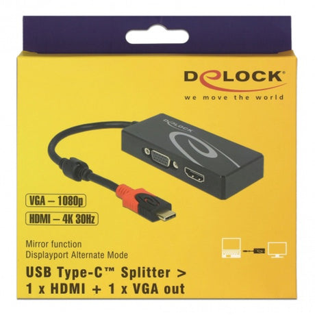 Delock USB-C > HDMI VGA Adapter (schwarz, 0,2 Meter)
