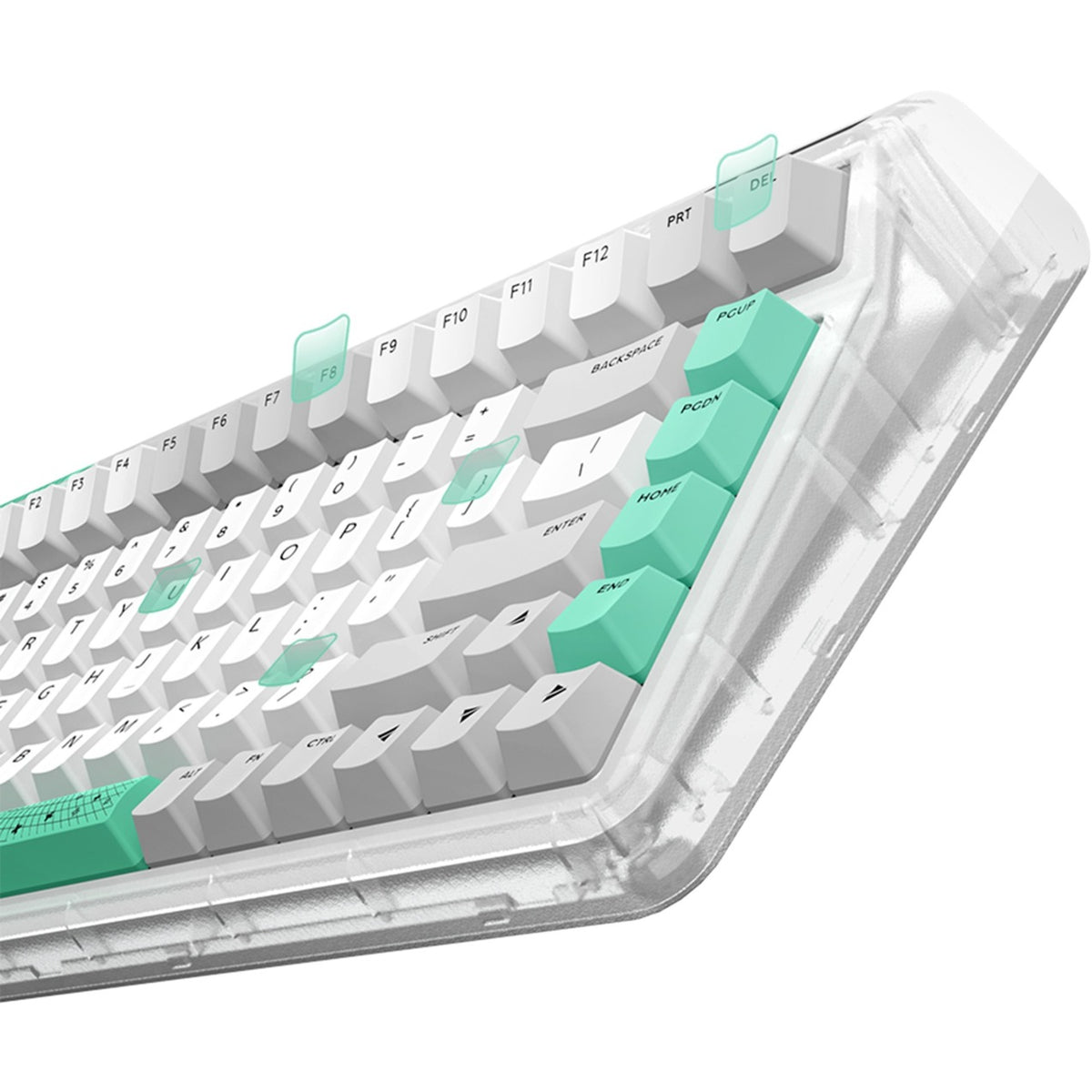 Iqunix OG80 kabellose mechanische Wurmloch-Tastatur (grau, US-Layout (QWERTY), Cherry MX Brown, 80 % (TKL), RGB-LEDs, Hot-Swap-fähig, PBT, 2,4 GHz | Bluetooth 5.1 | USB-C)