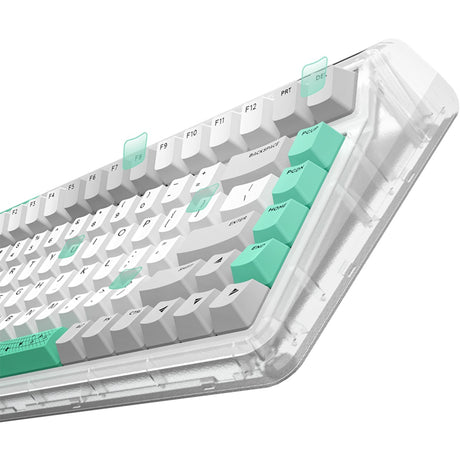 Iqunix OG80 kabellose mechanische Wurmloch-Tastatur (grau, US-Layout (QWERTY), Cherry MX Brown, 80 % (TKL), RGB-LEDs, Hot-Swap-fähig, PBT, 2,4 GHz | Bluetooth 5.1 | USB-C)