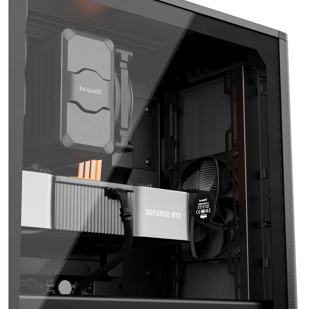 Ruhig sein! Pure Base 501 Airflow Window Midi-Tower-Gehäuse (schwarz | 2x USB-A | 1x USB-C | gehärtetes Glas)