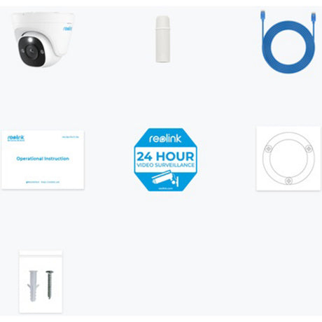 Reolink p344, slimme 12 mp poe dome-camera met spotlight (wit, kleurennachtzicht)