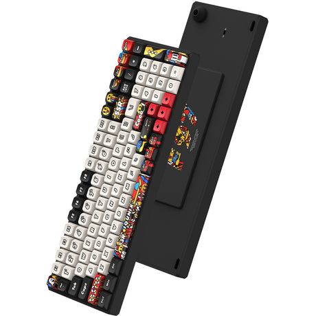 Iqunix F97 Graffiti Diary kabellose mechanische Tastatur (schwarz, US-Layout (QWERTY), Cherry MX Silent Red, 96 %, RGB-LEDs, Hot-Swap-fähig, PBT, 2,4 GHz | Bluetooth 5.1 | USB-C)