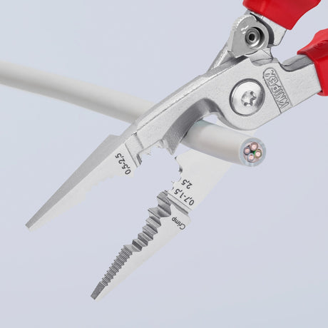 Knipex Elektroinstallationszange 13 96 200 t (rot gelb)