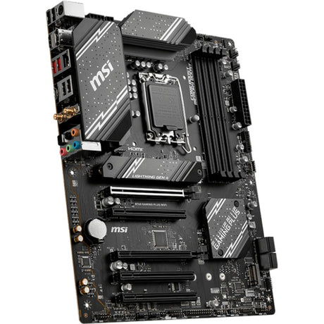 MSI B760 Gaming Plus Wi-Fi Socket 1700 Motherboard (grau schwarz, RAID, 2,5 GB LAN, Wi-Fi 6e, BT, Sound, ATX)