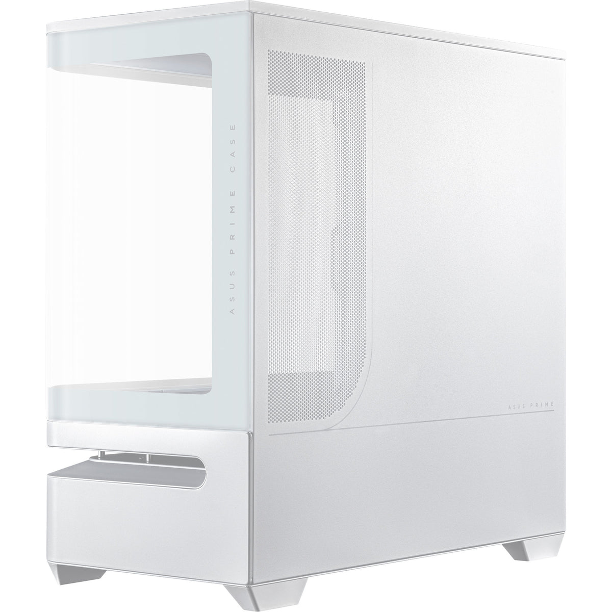 Asus Prime Ap202 Midi-Tower-Gehäuse (Weiß | 2x USB-A | 1x USB-C | RGB | Gehärtetes Glas)